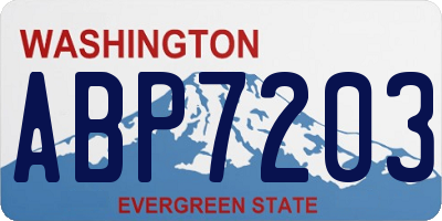WA license plate ABP7203