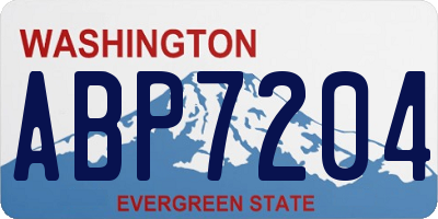 WA license plate ABP7204