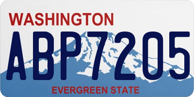 WA license plate ABP7205