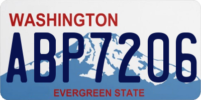WA license plate ABP7206