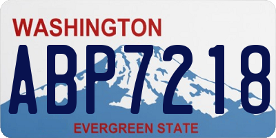 WA license plate ABP7218
