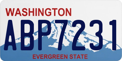 WA license plate ABP7231