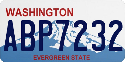 WA license plate ABP7232