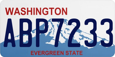 WA license plate ABP7233