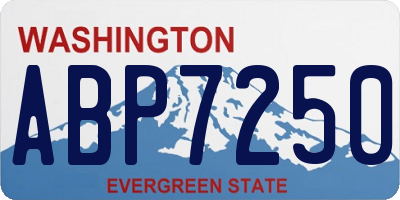 WA license plate ABP7250
