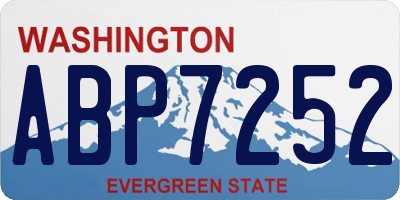 WA license plate ABP7252