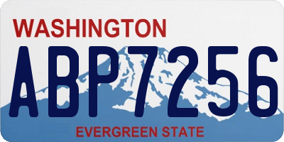 WA license plate ABP7256