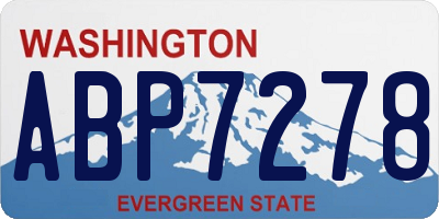 WA license plate ABP7278