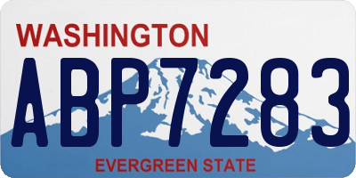 WA license plate ABP7283