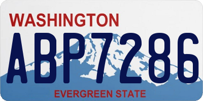 WA license plate ABP7286