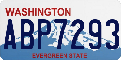 WA license plate ABP7293