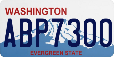 WA license plate ABP7300