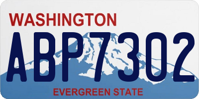 WA license plate ABP7302