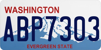 WA license plate ABP7303