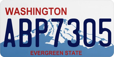 WA license plate ABP7305