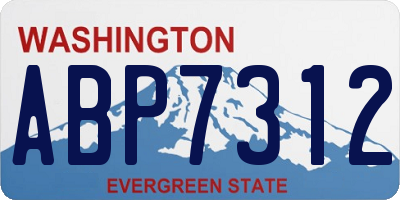WA license plate ABP7312