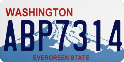 WA license plate ABP7314