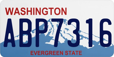 WA license plate ABP7316