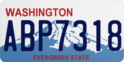 WA license plate ABP7318