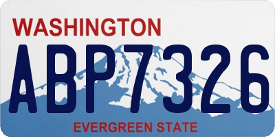 WA license plate ABP7326