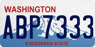 WA license plate ABP7333