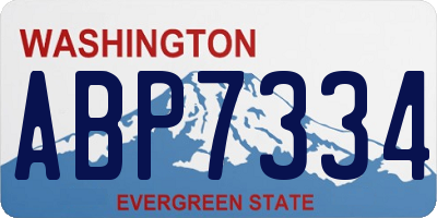 WA license plate ABP7334