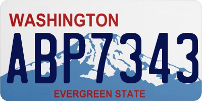 WA license plate ABP7343