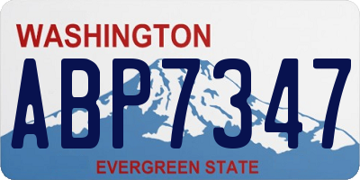 WA license plate ABP7347
