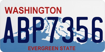 WA license plate ABP7356