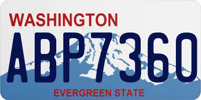 WA license plate ABP7360