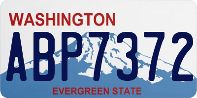 WA license plate ABP7372