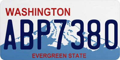 WA license plate ABP7380