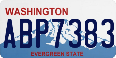 WA license plate ABP7383