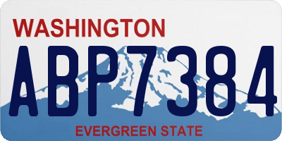 WA license plate ABP7384