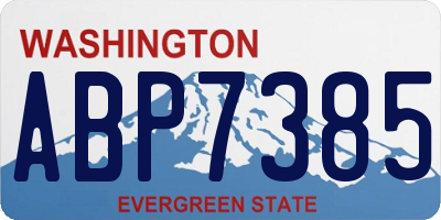 WA license plate ABP7385