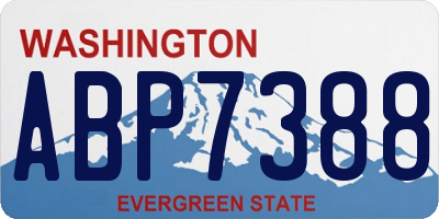 WA license plate ABP7388