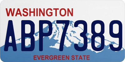 WA license plate ABP7389