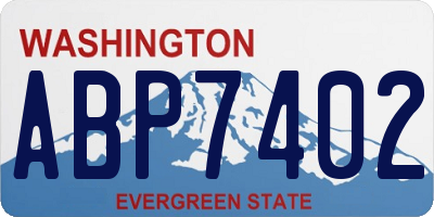 WA license plate ABP7402