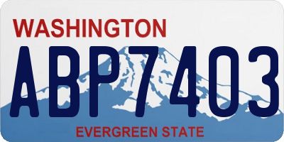 WA license plate ABP7403
