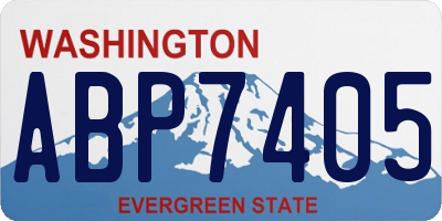 WA license plate ABP7405