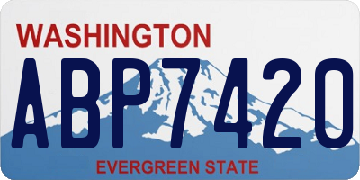 WA license plate ABP7420