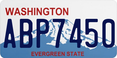 WA license plate ABP7450