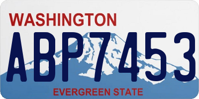 WA license plate ABP7453