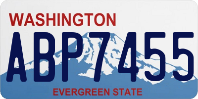 WA license plate ABP7455