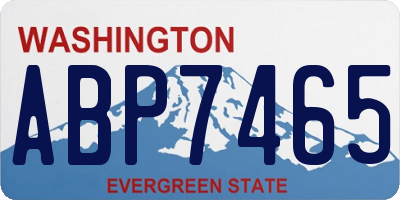WA license plate ABP7465