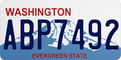 WA license plate ABP7492