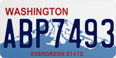 WA license plate ABP7493