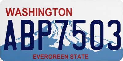 WA license plate ABP7503