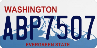 WA license plate ABP7507
