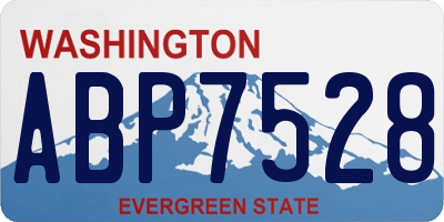 WA license plate ABP7528